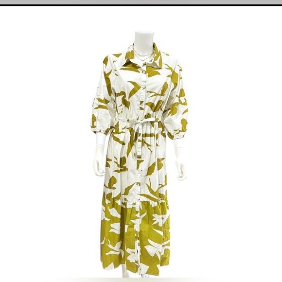 Floral Green and White Women's Dress - Picture 1 of 1